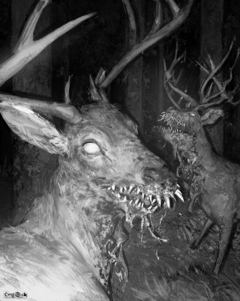 art scary deer