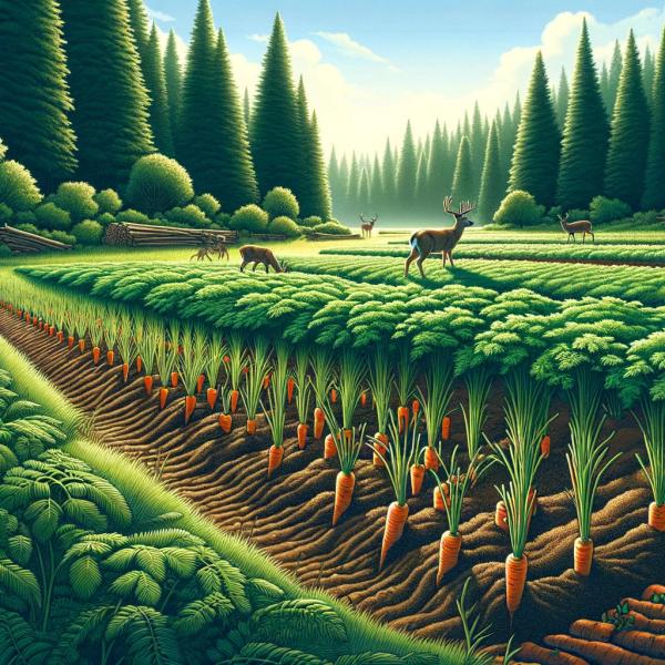 carrot food plot and deer
